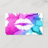 メイクアップアーティストクラシー水のカラーリップモダン 名刺 (正面)