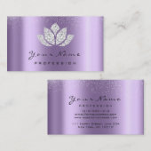 メイクアップアーティストクリスタルダイヤモンドロータスパープル 名刺 (正面/裏面)