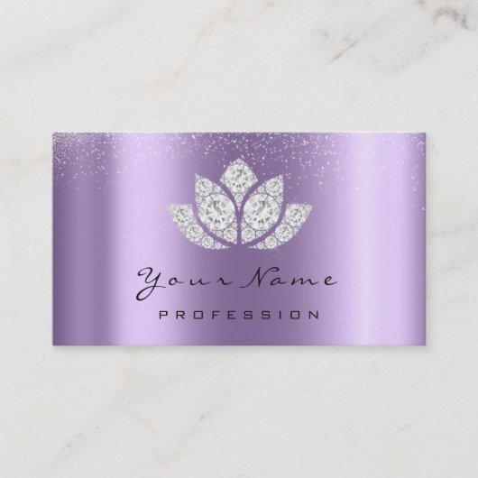 メイクアップアーティストクリスタルダイヤモンドロータスパープル 名刺 (正面)