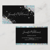 メイクアップアーティストグリッターホログラフィックグリッターモダンB 名刺 (正面/裏面)