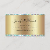 メイクアップアーティストグリッターホログラフィックグリッター金ゴールド 名刺 (裏面)