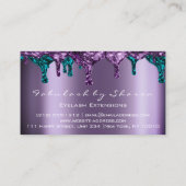 メイクアップアーティストグリッターワックスドリップスティール（緑がかった色）ブルーパープル 名刺 (裏面)