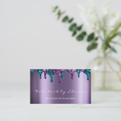 メイクアップアーティストグリッターワックスドリップスティール（緑がかった色）ブルーパープル 名刺 (スタンド正面)