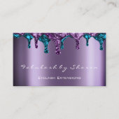 メイクアップアーティストグリッターワックスドリップスティール（緑がかった色）ブルーパープル 名刺 (正面)