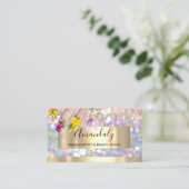 メイクアップアーティストグリッター金ゴールドネイルアーティストグリッター 名刺 (スタンド正面)