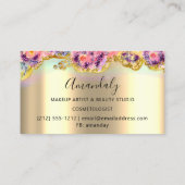 メイクアップアーティストグリッター金ゴールドリースフローラ 名刺 (裏面)