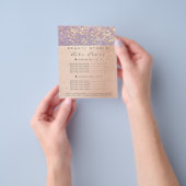 メイクアップアーティストグリッター金ゴールド価格表パープル チラシ (手)