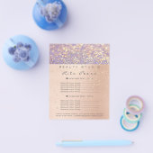 メイクアップアーティストグリッター金ゴールド価格表パープル チラシ (シングル)