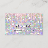 メイクアップアーティストグリッター金ゴールド3Dグリッターピンクグリッター 名刺 (正面)