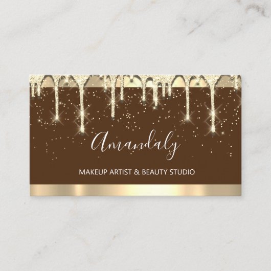 メイクアップアーティストグリッター3dEffectドリップス紙吹雪ルクス 名刺 (正面)