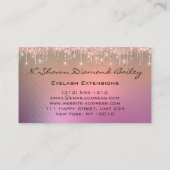 メイクアップアーティストグリーンアイドラッシュバラ グラデーション 名刺 (裏面)