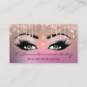 メイクアップアーティストグリーンアイドラッシュバラ グラデーション 名刺 (正面)