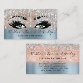 メイクアップアーティストグリーンアイラッシュブルーシルバーバラ 名刺 (正面/裏面)