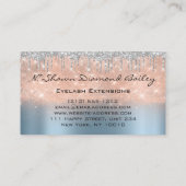 メイクアップアーティストグリーンアイラッシュブルーシルバーバラ 名刺 (裏面)