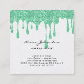 メイクアップアーティストグリーングリッターと輝き スクエア名刺 (裏面)