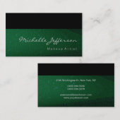 メイクアップアーティストグリーンブラック標準ビジネスカード 名刺 (正面/裏面)