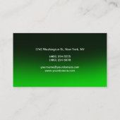 メイクアップアーティストグリーンブラック背景名刺 名刺 (裏面)