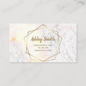 メイクアップアーティストグレーマーブルジオメトリエレガント金ゴールド 名刺 (裏面)