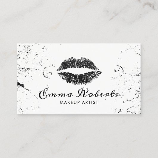 メイクアップアーティストゴシックシックブラックリップサロン 名刺 (正面)