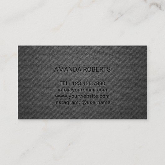 メイクアップアーティストサロンエレガントブラックミニマリスト 名刺 (裏面)