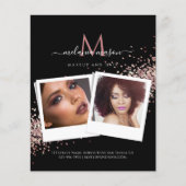 メイクアップアーティストサロンカスタムフォトコスメティックブラック チラシ (正面)