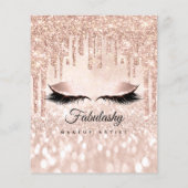 メイクアップアーティストサロングリッターフライヤーバラ価格Glam チラシ (裏面)