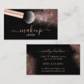 メイクアップアーティストサロンバラ金ゴールドグリッターブラシ 名刺 (正面/裏面)