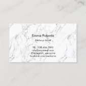 メイクアップアーティストサロンバラ金ゴールドリップホワイトマーブル 名刺 (裏面)