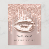 メイクアップアーティストサロンピンクグリッターフライヤースパークキス チラシ (裏面)