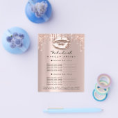 メイクアップアーティストサロンピンクグリッターフライヤースパークキス チラシ (シングル)