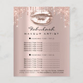 メイクアップアーティストサロンピンクグリッターフライヤースパークキス チラシ (正面)