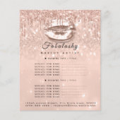 メイクアップアーティストサロンピンクグリッターフライヤーピーチキス1 チラシ (正面)