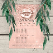 メイクアップアーティストサロンピンクグリッターフライヤーピーチキス1 チラシ