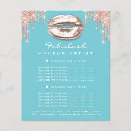 メイクアップアーティストサロンブルーグリッターフライヤースパークキス チラシ