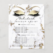 メイクアップアーティストサロン大理石アイグリッタープライスフライヤー チラシ (正面)