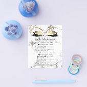 メイクアップアーティストサロン大理石アイホワイトプライスフライヤー チラシ (シングル)