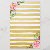 メイクアップアーティストサロン水彩フローラ金ゴールド ストライプの チラシ (裏面)