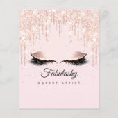 メイクアップアーティストサロン グリッター フライヤー ピンク 価格表 (裏面)