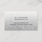 メイクアップアーティストシックなブルーリップモダンシルバーグリッター 名刺 (裏面)