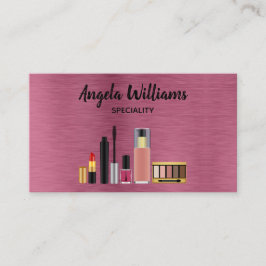 メイクアップアーティストシックなメタリックバラ金ゴールドとブラック 名刺