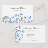 メイクアップアーティストシック水彩画フローラ名刺 名刺 (正面/裏面)