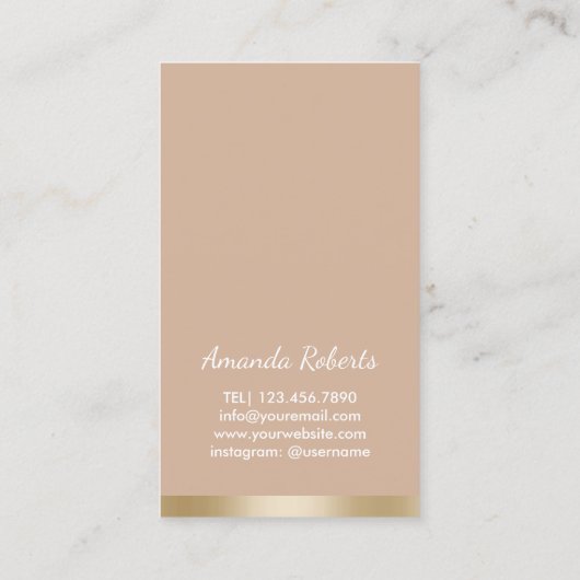 メイクアップアーティストシック美しいインサングラスモダン 名刺 (裏面)