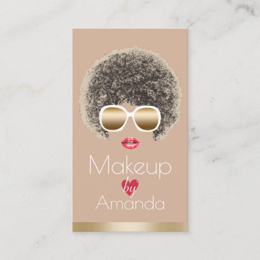 メイクアップアーティストシック美しいインサングラスモダン 名刺 (正面)