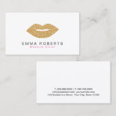 メイクアップアーティストシック金ゴールドヒョウ印刷リップ 名刺 (正面/裏面)