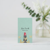 メイクアップアーティストシック金ゴールド蝶リフェイクネン 名刺 (スタンド正面)