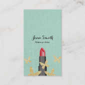 メイクアップアーティストシック金ゴールド蝶リフェイクネン 名刺 (正面)