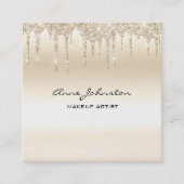 メイクアップアーティストシャンパーニュグリッターとスパークル スクエア名刺 (正面)