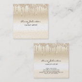 メイクアップアーティストシャンパーニュグリッターとスパークル スクエア名刺 (正面/裏面)