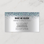 メイクアップアーティストシルバーグリッター+ピーコック宝石 名刺 (裏面)