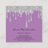 メイクアップアーティストシルバードリッピンググリッター スクエア名刺 (裏面)